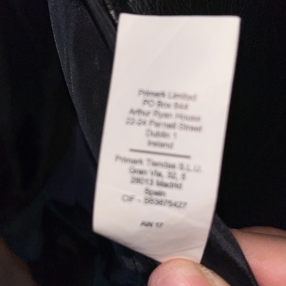 Primark Motorcycle  Belted Vegan Leather with zippers NWOT - Picture 10 of 12